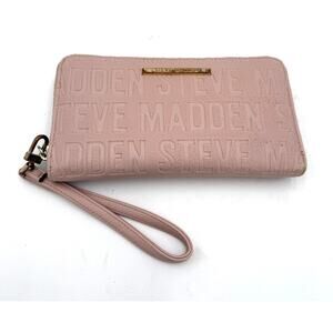 Steve Madden Light Pink Zip Around Wristlet Wallet